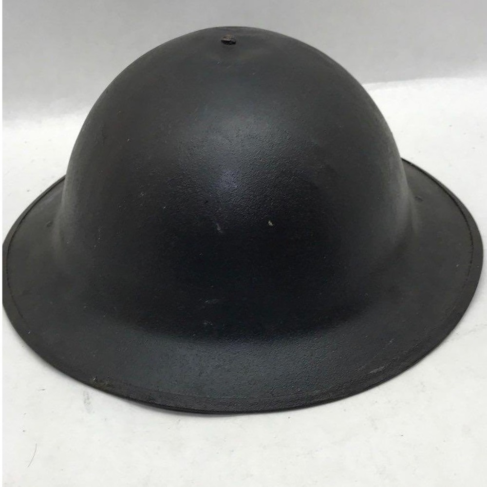 Vintage Military Steel Brodie Helmet Shell Black Textured Finish WWI WWII Style